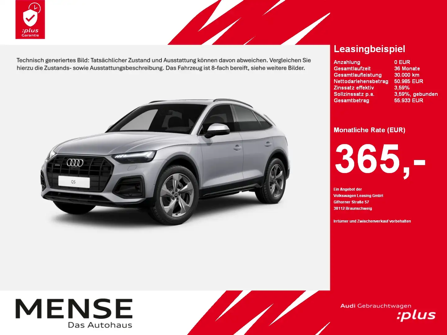 Audi Q5 Sportback 45 TFSI quattro S tronic Advanced Silber - 1