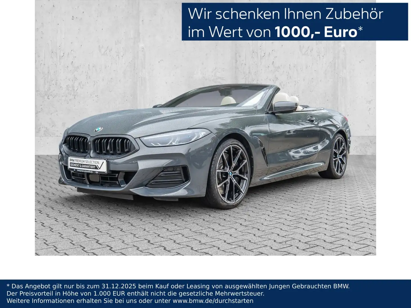 BMW 840 d xDrive Cabrio M Sport HUD ACC 360°KAM RFK Grijs - 1