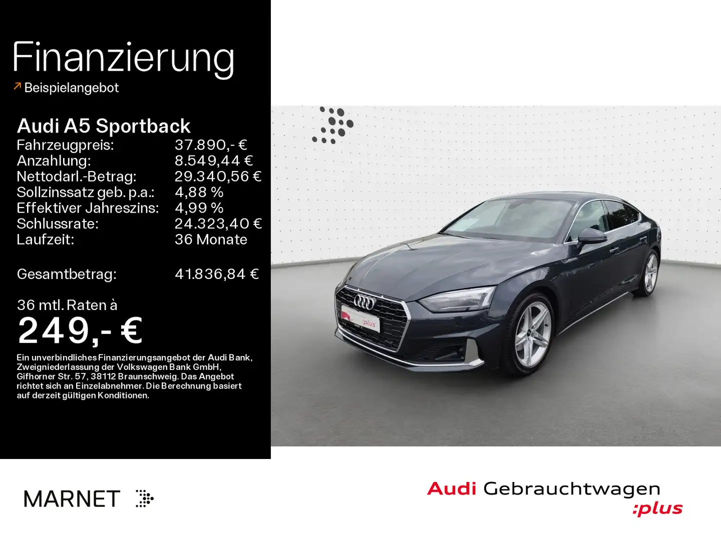 Audi A5 Advanced 35 TFSI*Navi*Alu*AHK*PDC*A Grau - 1