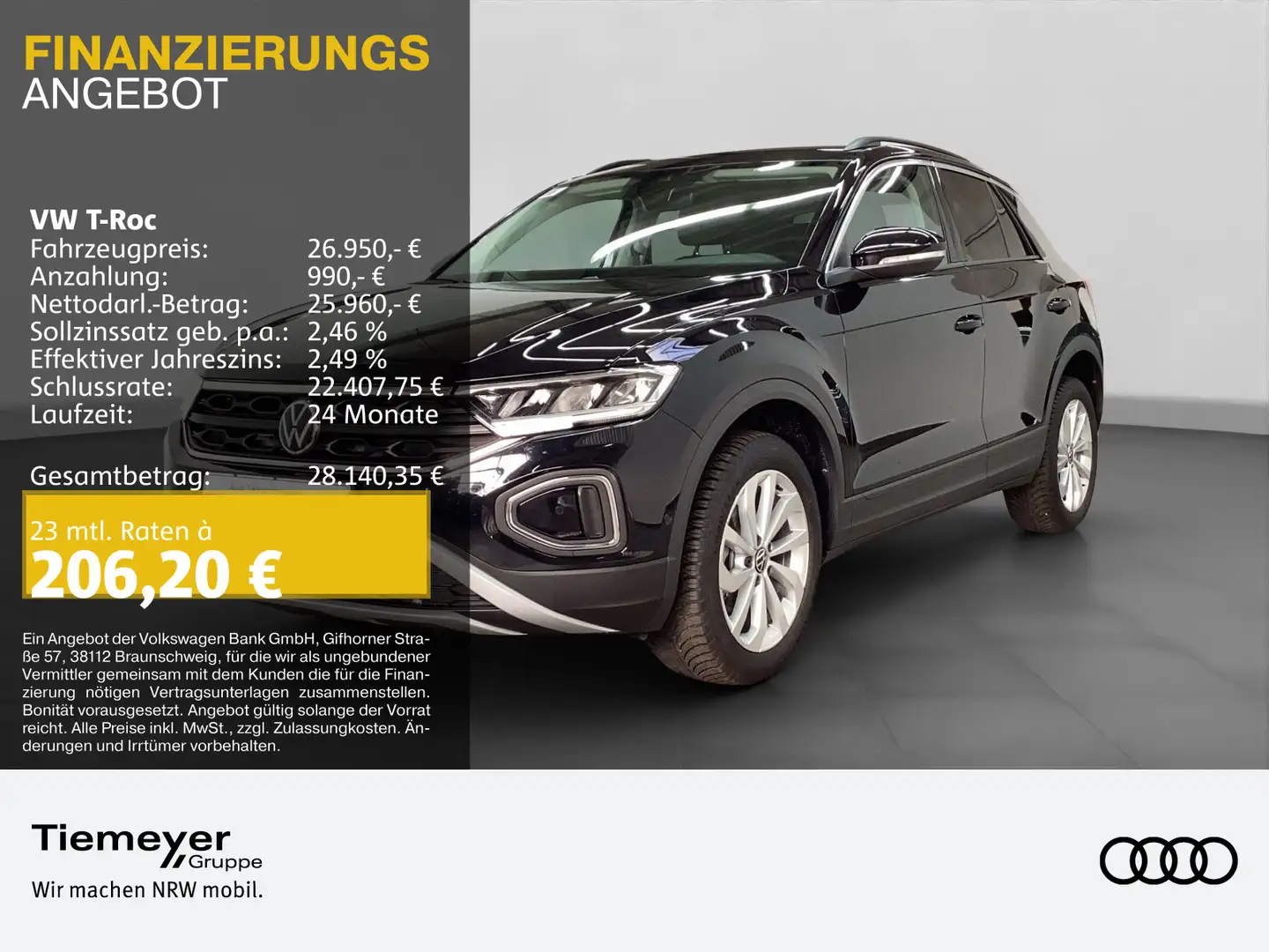 Volkswagen T-Roc 1.5 TSI DSG LIFE NAVI LM17 SITZHZG LED Schwarz - 1