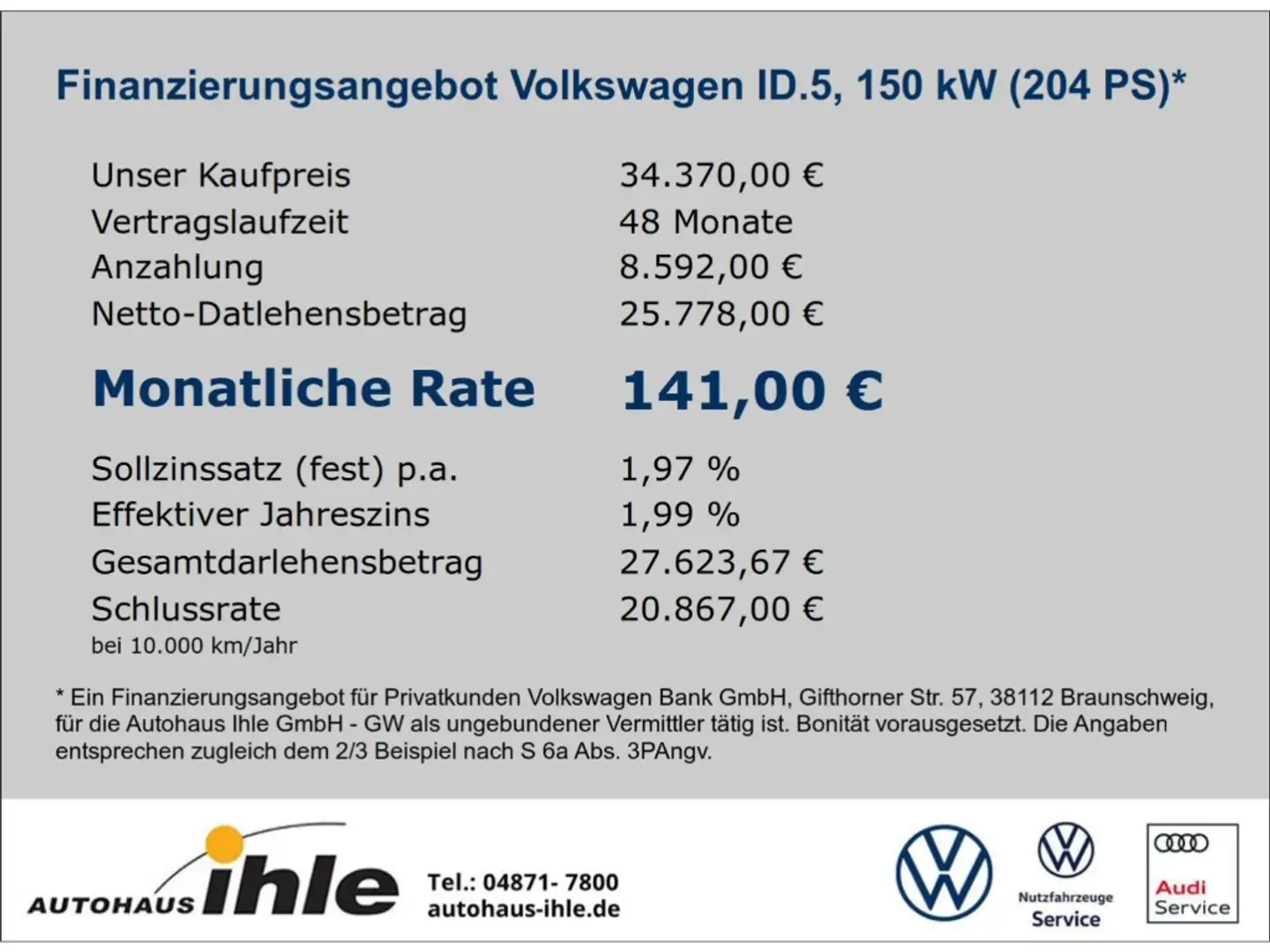 Volkswagen ID.5 Pro Performance 77kWh Gar.07.2028 IQ-LIGHT+AHK+ACC Grau - 2