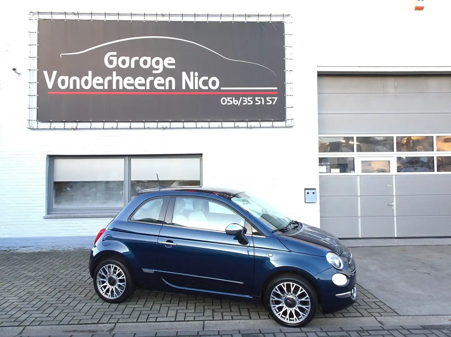 Fiat 500 1.2i Lounge PANODAK,NAVI,BLUETH,CRUISE,AUT.AIRCO Bleu - 1