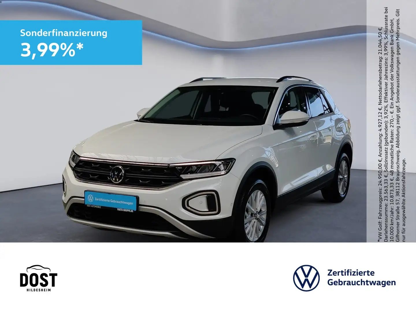 Volkswagen T-Roc 1.0 TSI Life DAB+KLIMA+LED+NAVI+PDC+SHZ Weiß - 1