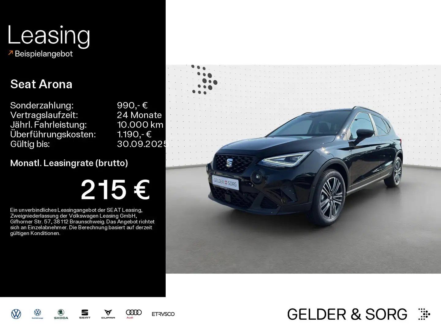 SEAT Arona Road Edition 1.0 TSI DSG *LED*RFK*PDC*SHZ* Noir - 1