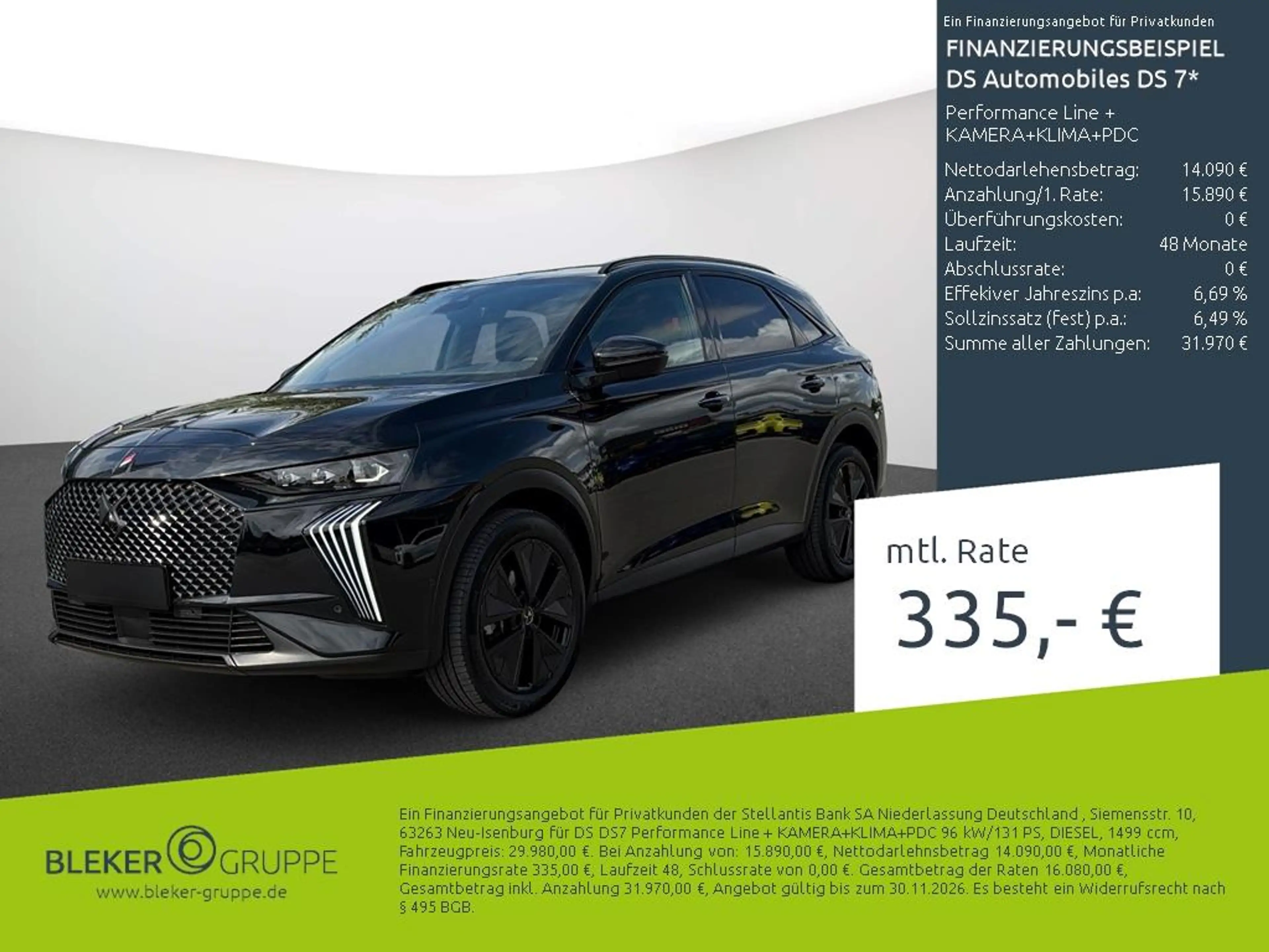 DS Automobiles DS 7 Performance Line + KAMERA+KLIMA+PDC