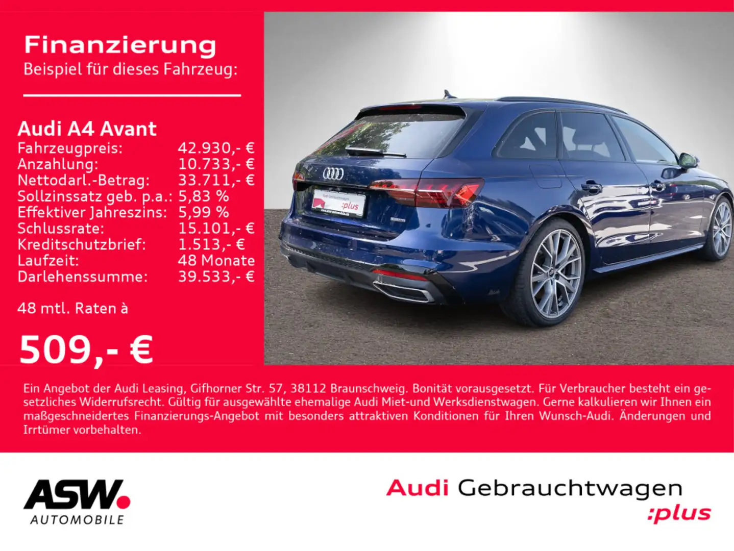 Audi A4 S line 50TDI quattro tiptronic 360° B&O Bleu - 1