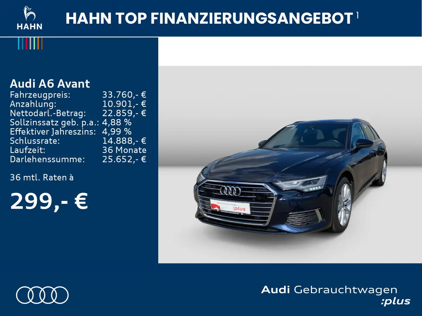 Audi A6 40 TDI Quattro Design LED Leder Navi Blau - 2