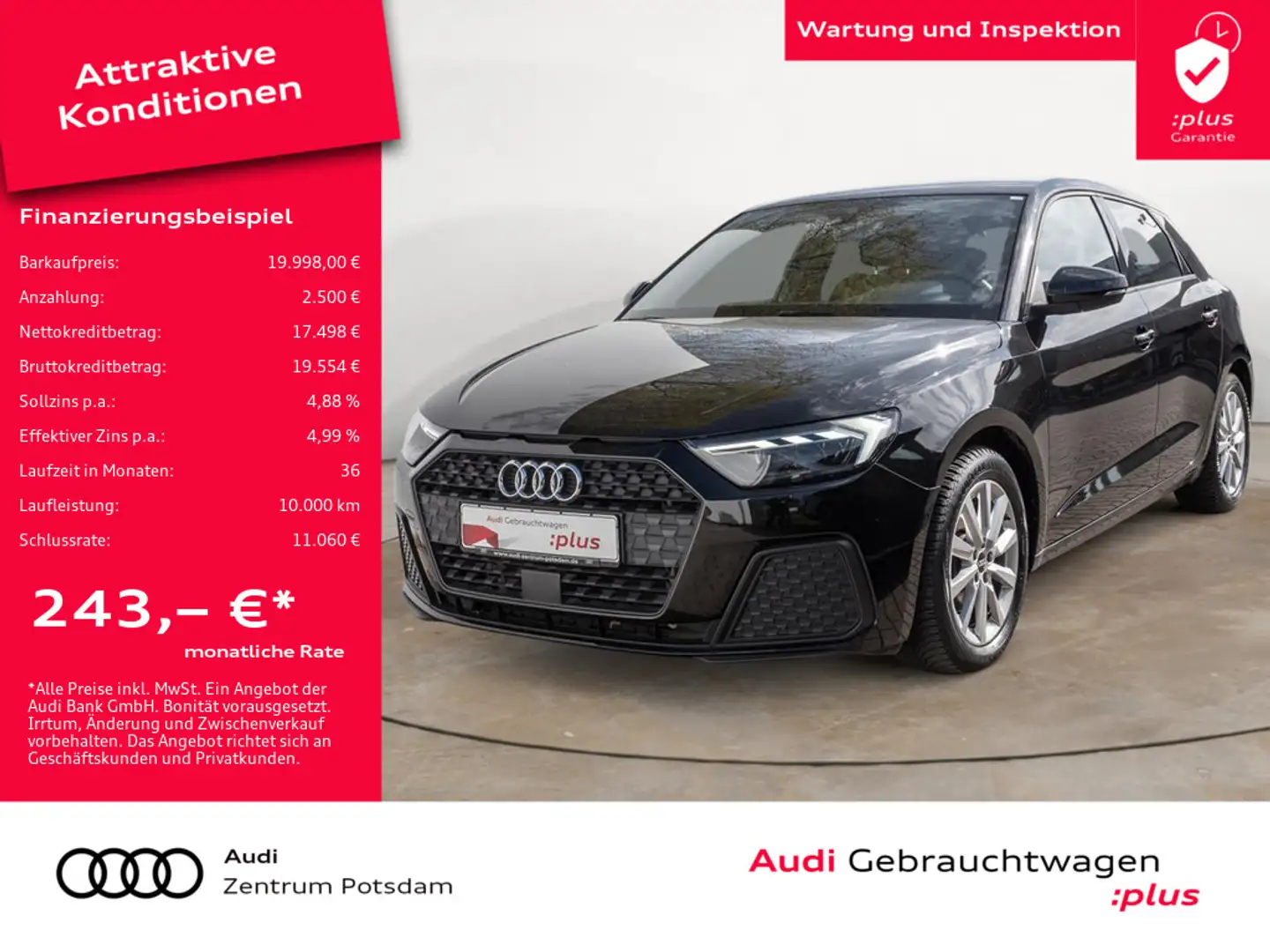 Audi A1 Sportback 30TFSI LED KLIMA PDC SHZ Noir - 1