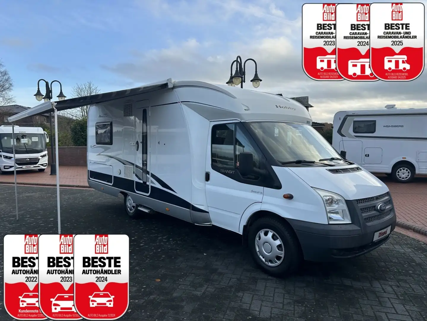 Hobby Siesta 65 FL +Solar+SAT/TV+Kamera+Markise+ Weiß - 1