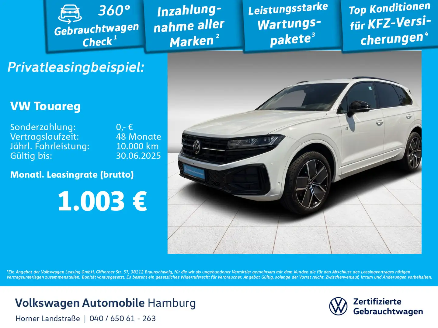 Volkswagen Touareg R-Line 3.0 V6 TDI AHK Panoramadach PDC Weiß - 1