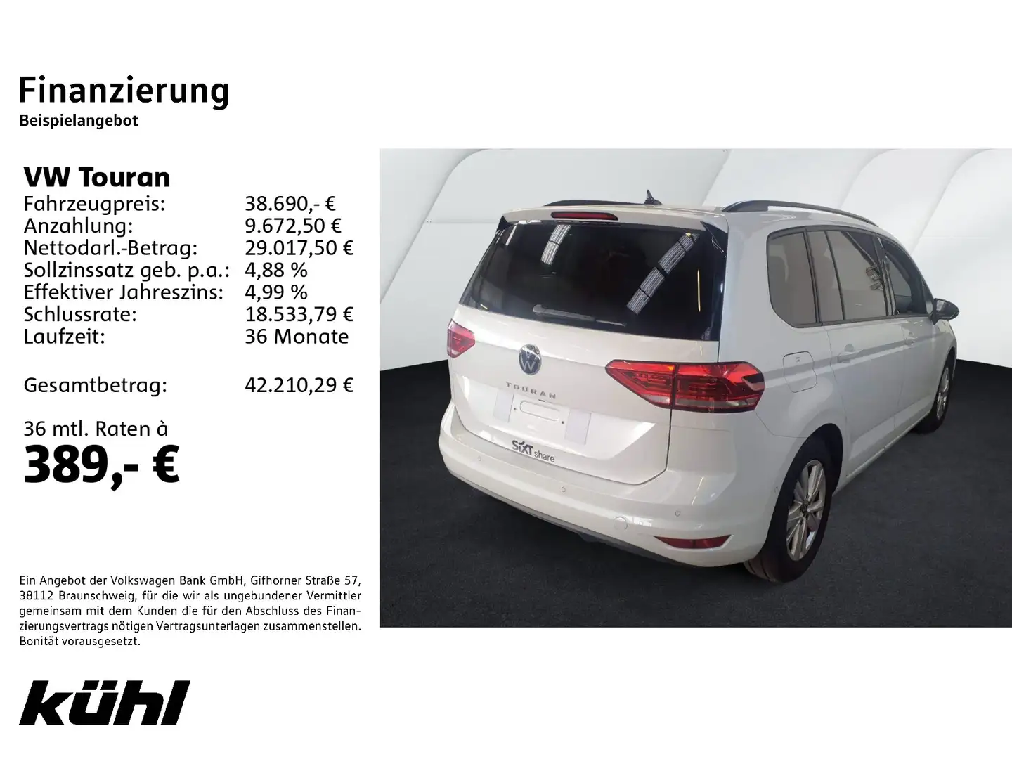 Volkswagen Touran 1.5 TSI DSG Highline LED/ACC/Standhzg./Ka Weiß - 2