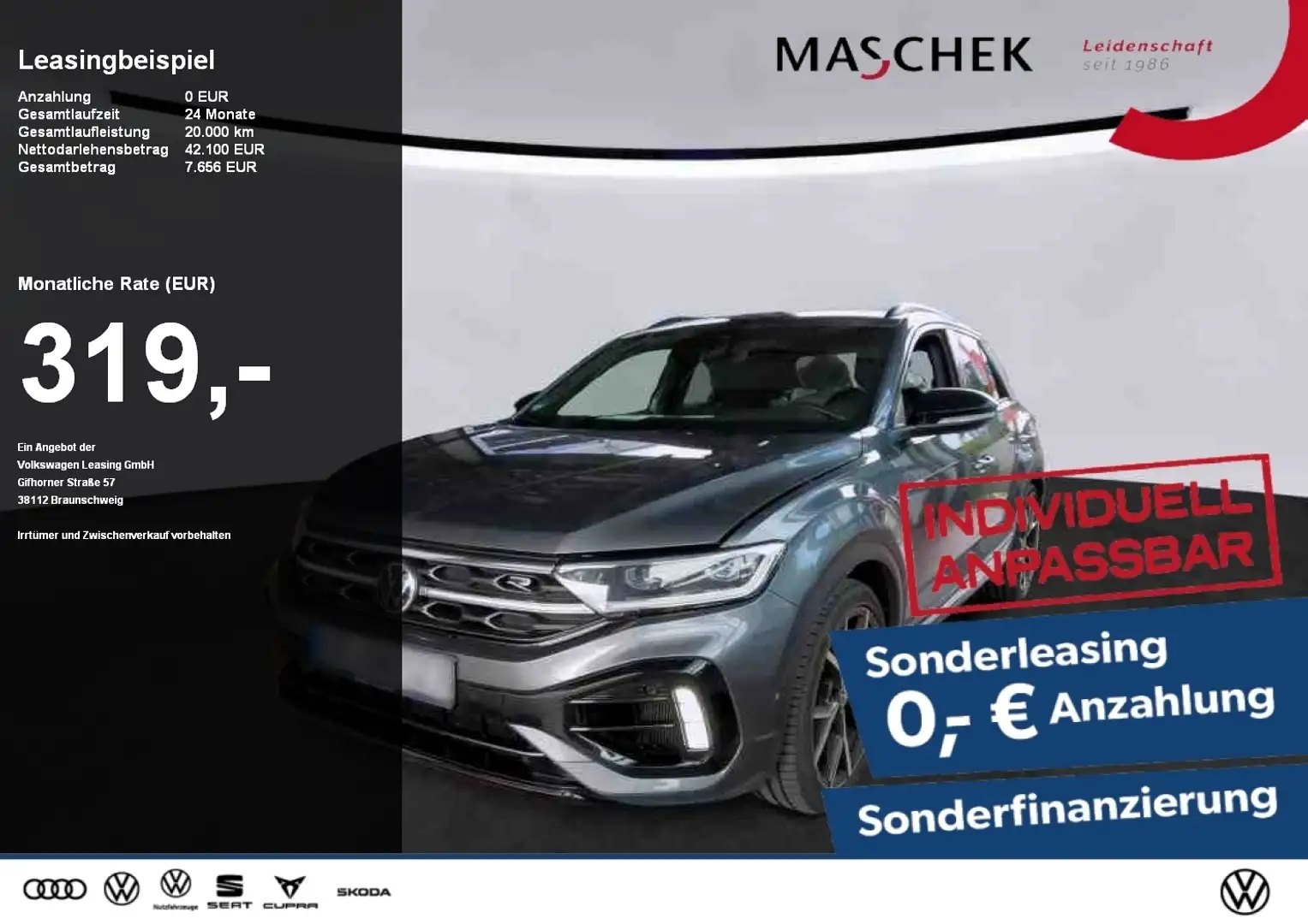 Volkswagen T-Roc R *AKRAPOVIC* Pano AHK DCC *Beats* Grau - 1