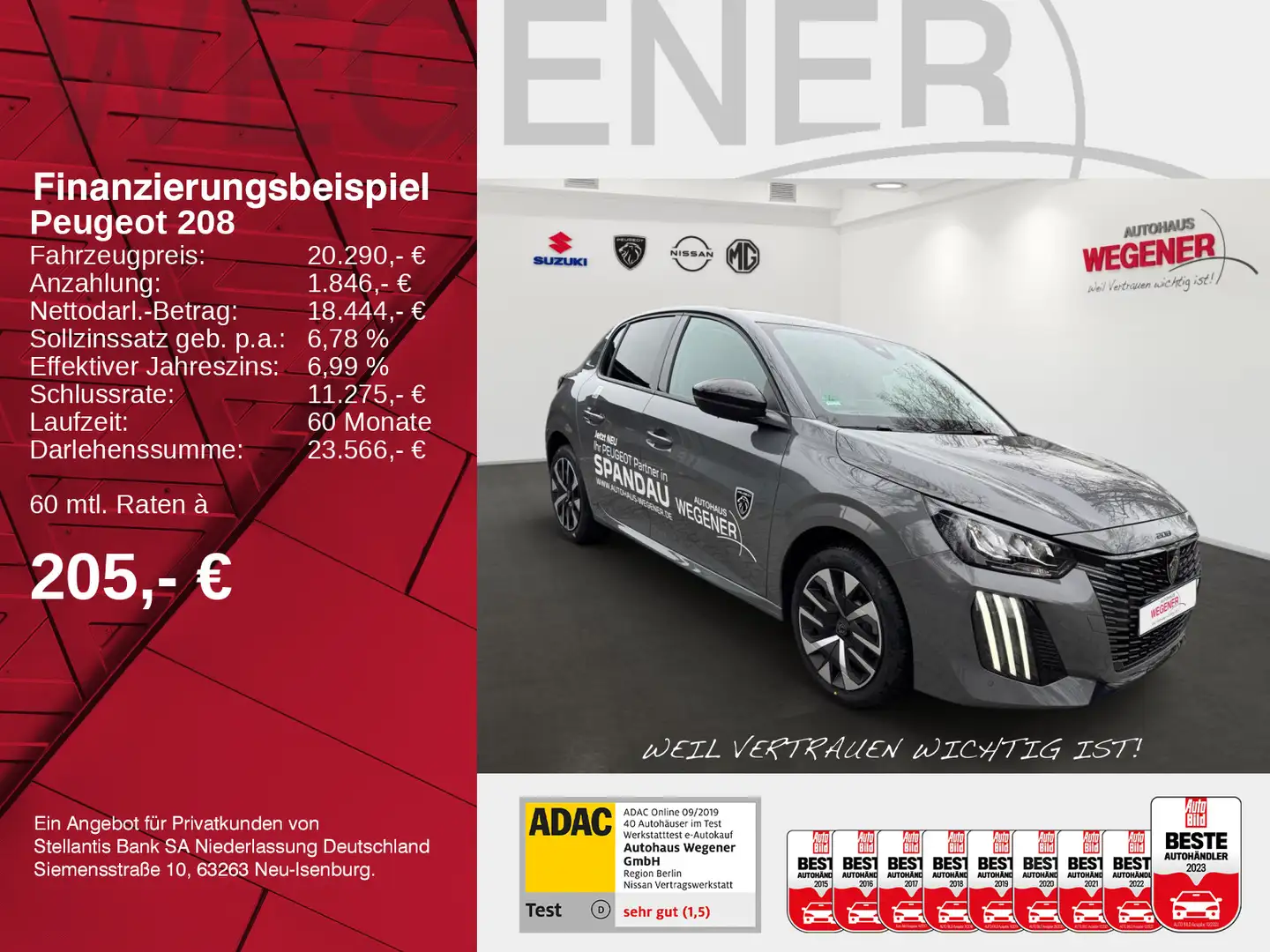 Peugeot 208 Allure 100 1.2 PureTech Kamera*SHZ*LED* Grau - 2