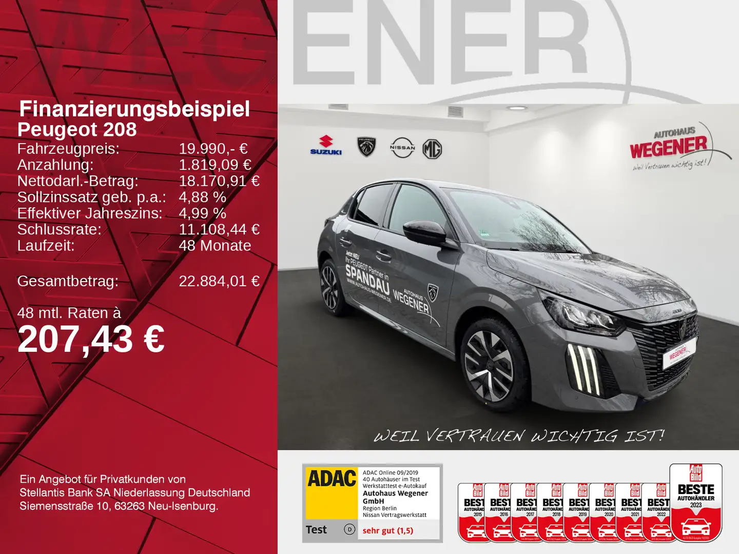 Peugeot 208 Allure 100 1.2 PureTech Kamera*SHZ*LED* Grau - 2