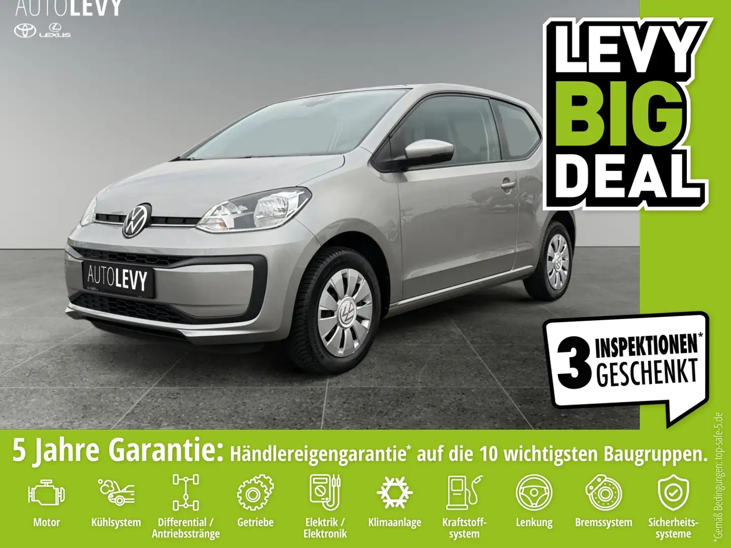 Volkswagen up! UP ! 1.0 S&S *KLIMA*BLUETOOTH*ZV*EFH* Silber - 1