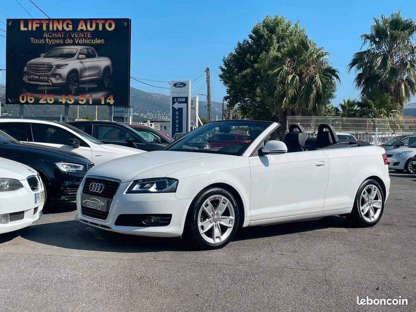 Audi A3 Cabriolet 2.0 TDi 140ch Ambition Blanc - 1