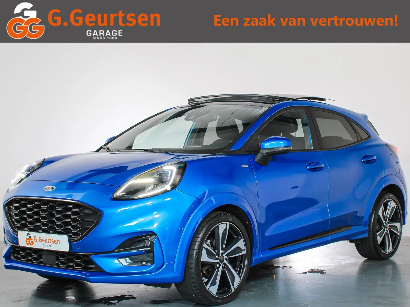 Ford Puma 1.0 EcoBoost 155PK, Hybrid ST-Line X Panoramadak, Blauw - 1