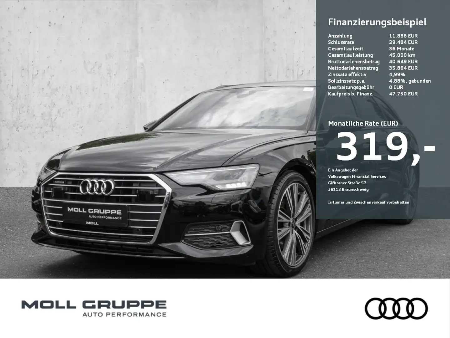 Audi A6 Avant Sport 45 TFSI quattro 195(265)  S tronic Pan Schwarz - 1