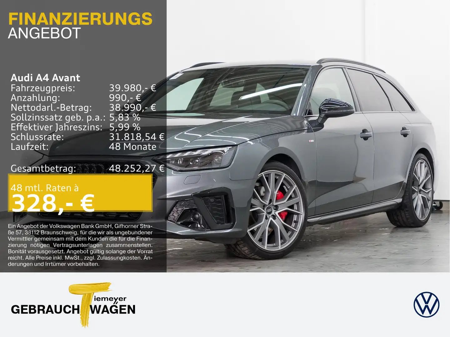 Audi A4 40 TFSI Q 2x S LINE OPS+ MATRIX AHK LM1 Grau - 1