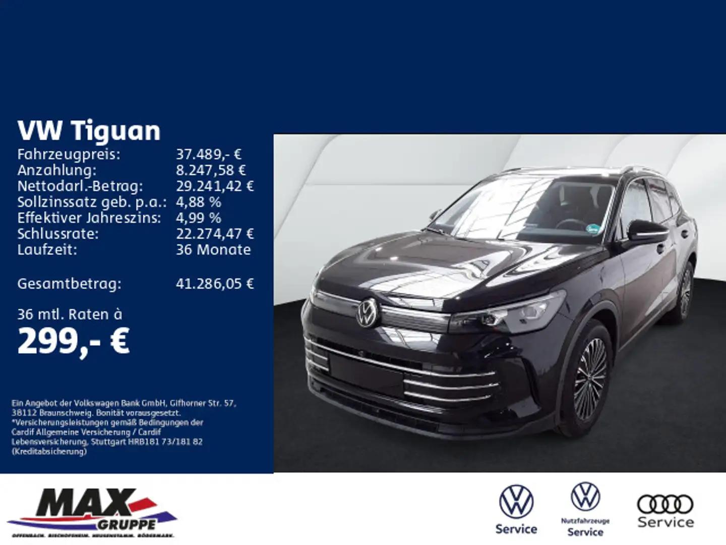 Volkswagen Tiguan 2.0 TDI DSG ELEGANCE MATRIX LED+KAMERA+AH Negro - 1