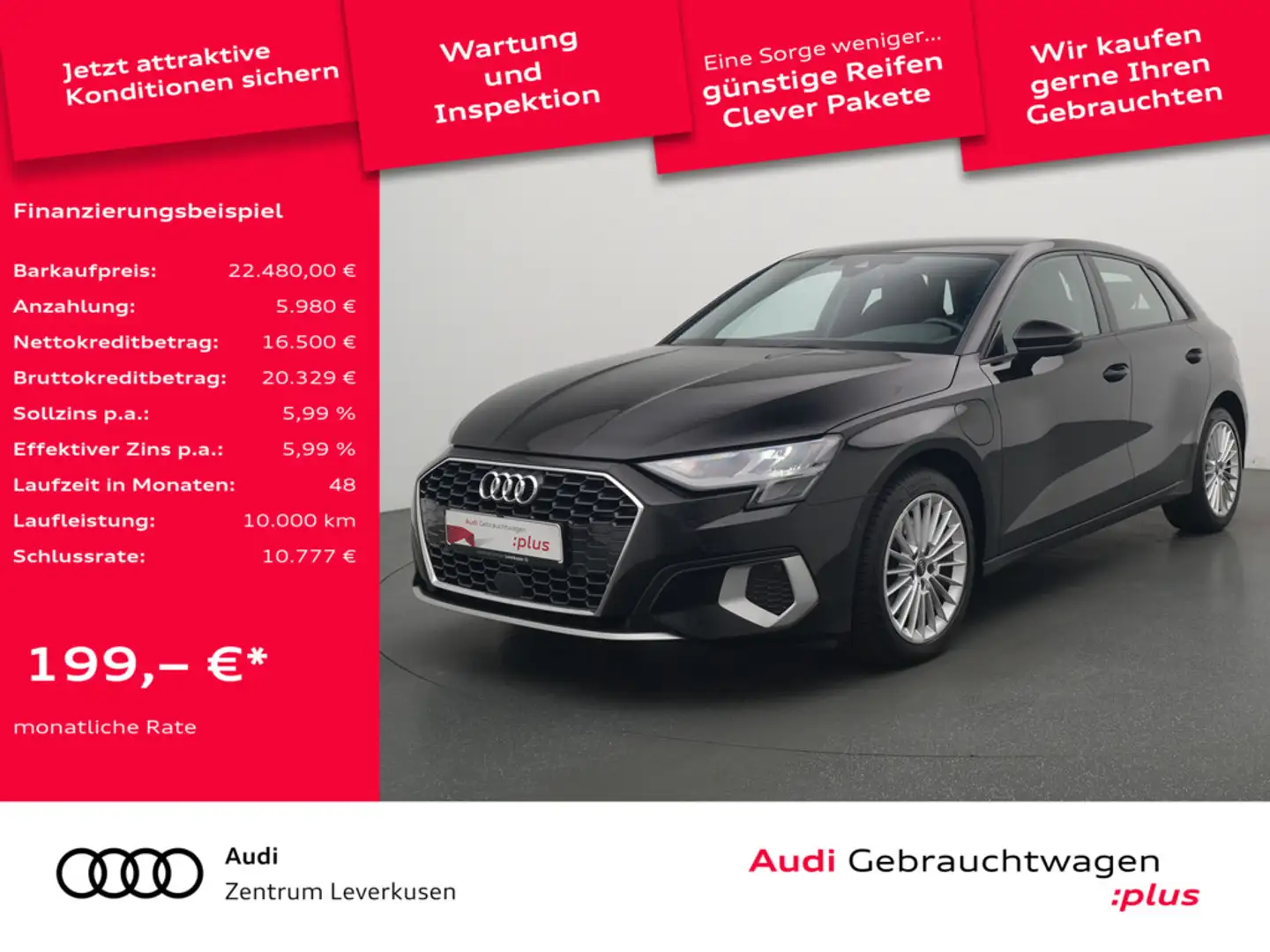 Audi A3 VIRT LED ACC SHZ PDC S TRON Schwarz - 1
