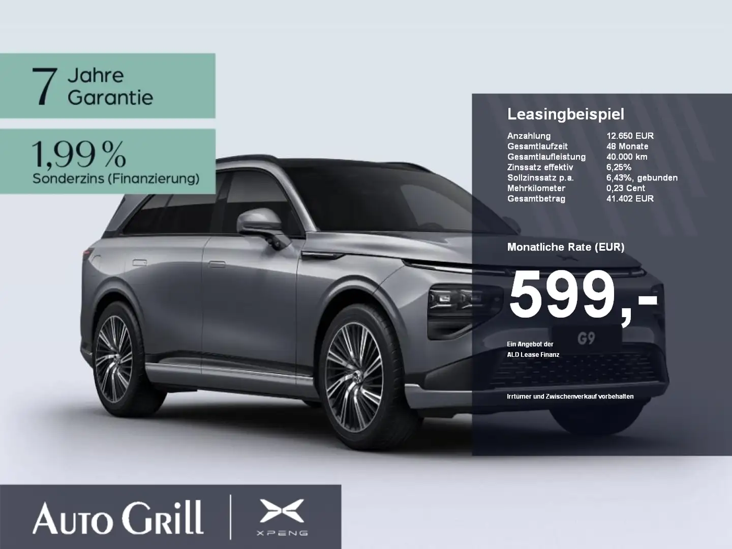 Xpeng G9 AWD Performance AHK PremiumPaket CarPlay ACC Szary - 1