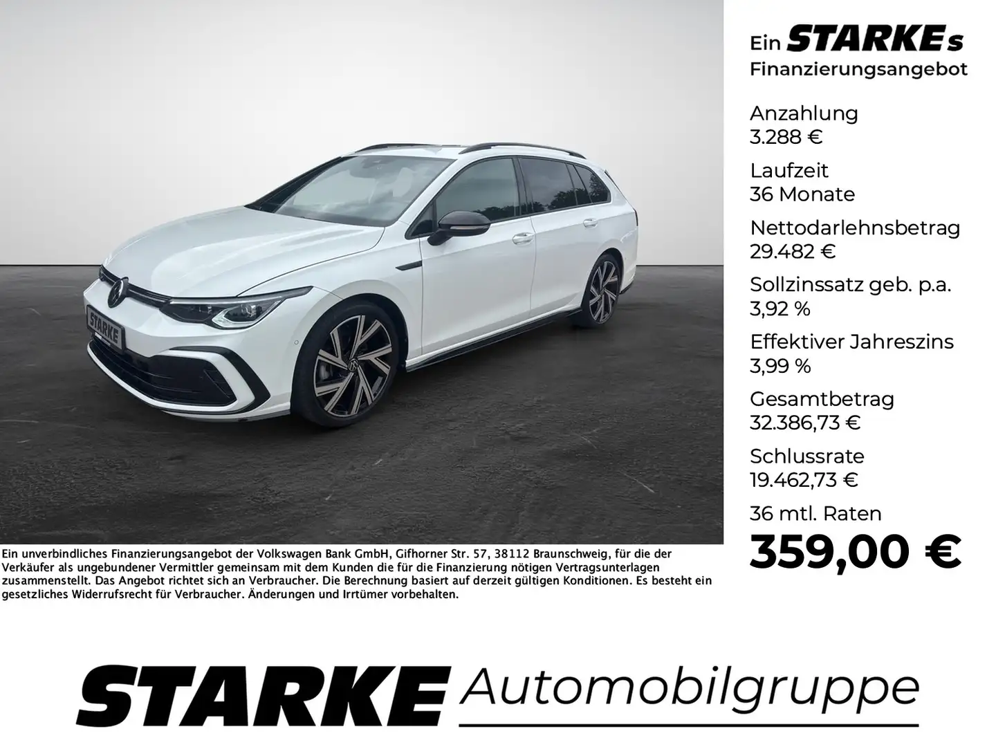 Volkswagen Golf Variant 2.0 TSI DSG R-Line Black Style Weiß - 1