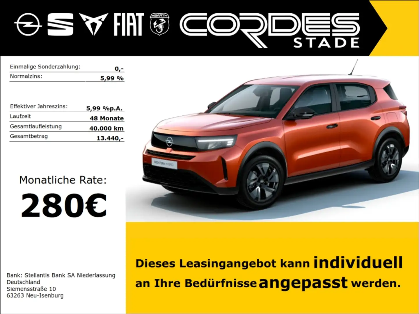Opel Frontera Editon,DSG,Navi, 280 € ohne Anzahlung Narancs - 1