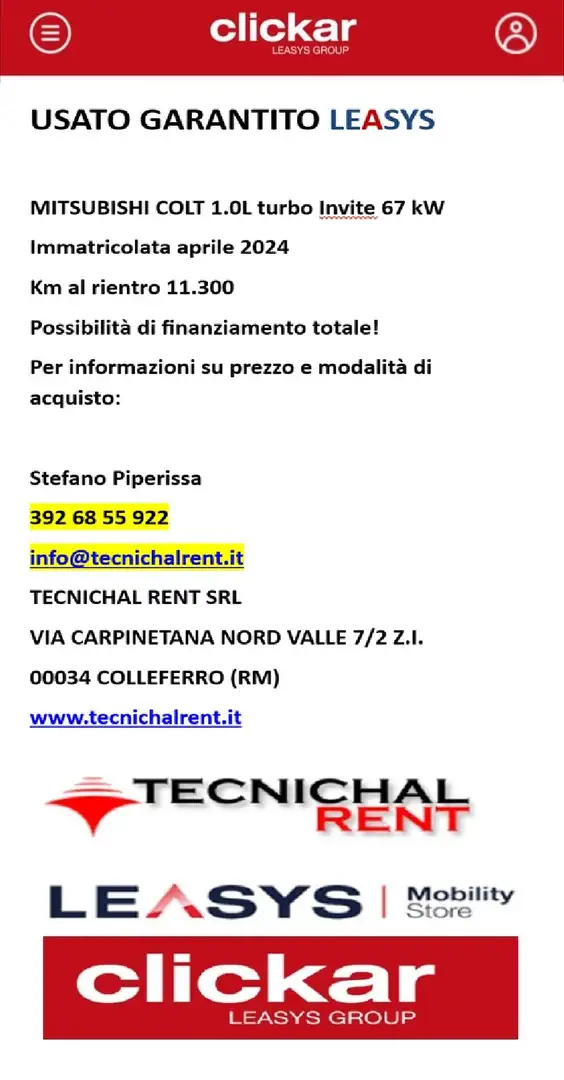 Mitsubishi Colt Colt IX 2024 1.0 turbo Invite Bianco - 1