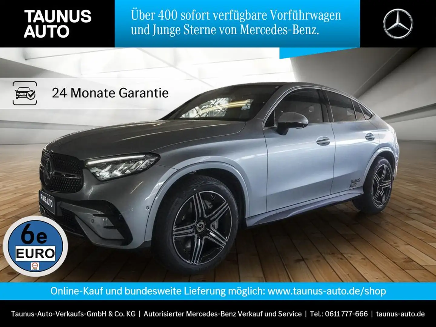 Mercedes-Benz GLC 200 COUPÈ-AMG-DISTRONIC-PANO-AHK-UVP 74.300,- Plateado - 1