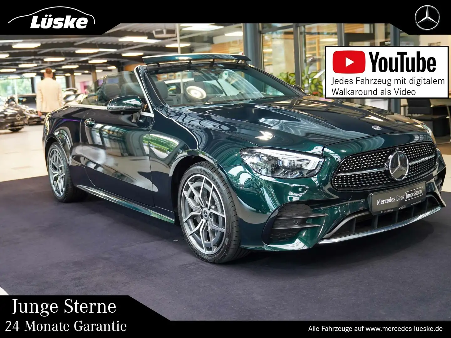 Mercedes-Benz E 450 E 450 4M Cabrio AMG Line smaragdgrün Burmester Vert - 1