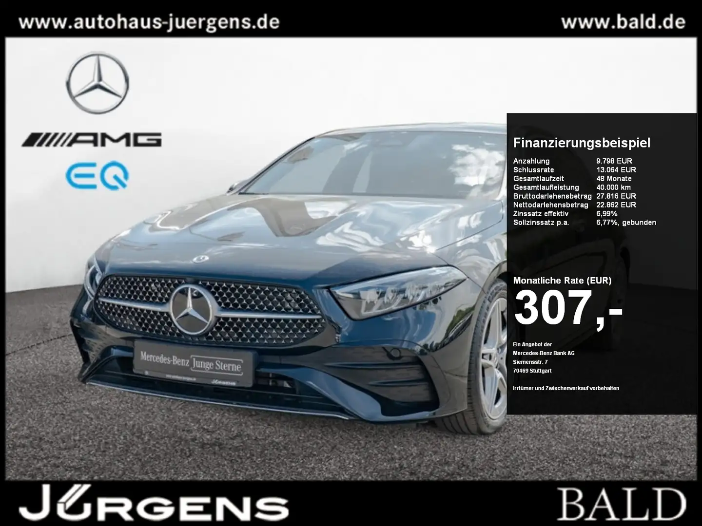 Mercedes-Benz A 200 AMG-Sport/LED/Cam/Pano/Winter/Mopf/18' Noir - 1
