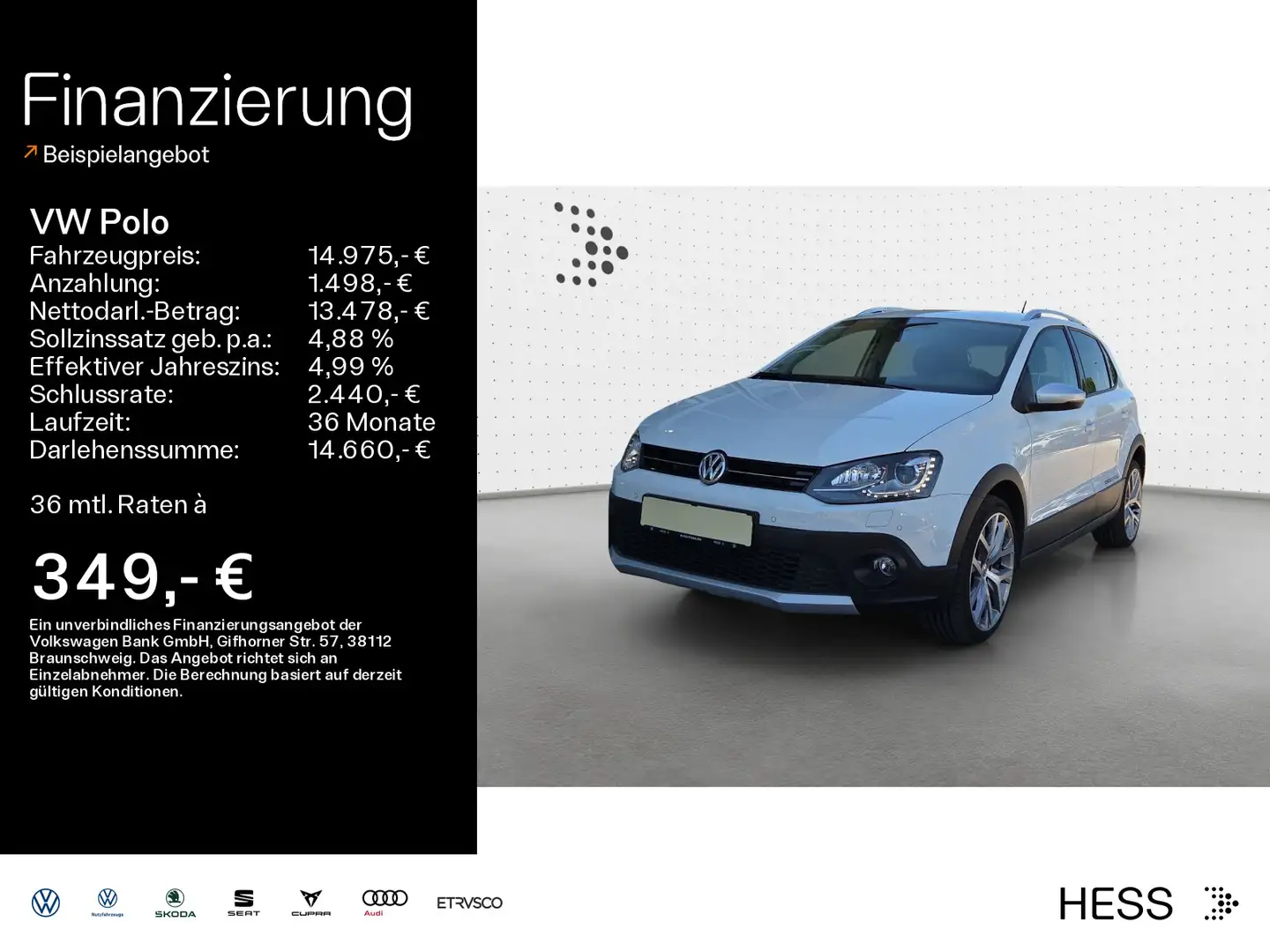 Volkswagen Polo Cross Polo TSI 81kw/110PS*Xenon*Klima*DSG*PDC Blanco - 1