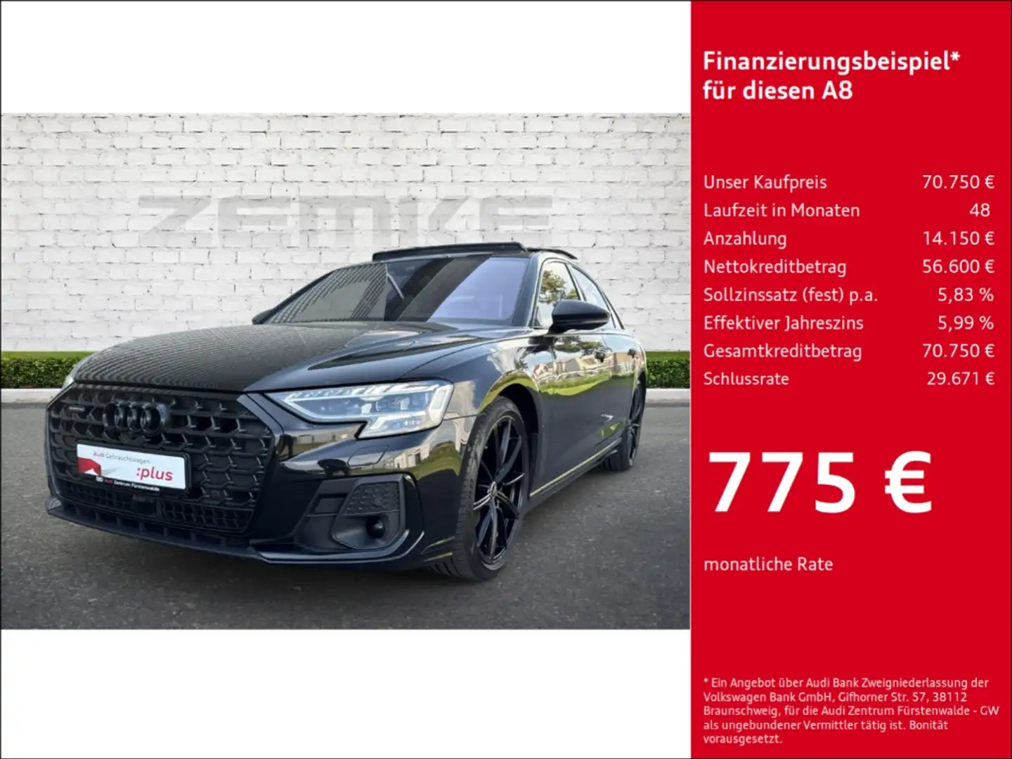 Audi A8 50 TDI quattro tiptronic Luftfederung AD Niveau St Schwarz - 1