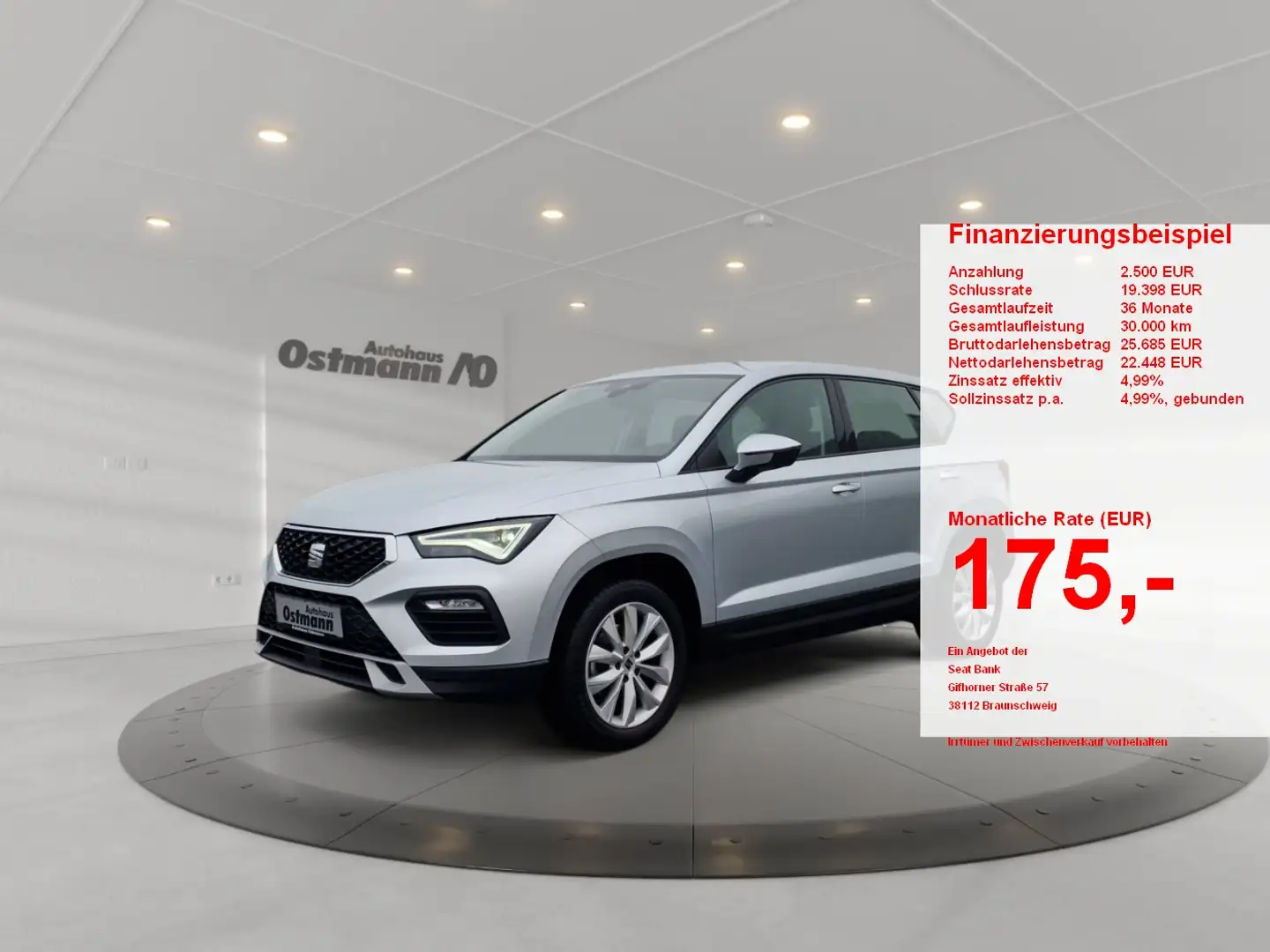 SEAT Ateca 1.5 TSI ACT Style 2xKlima AHK Facelift LED Silber - 1