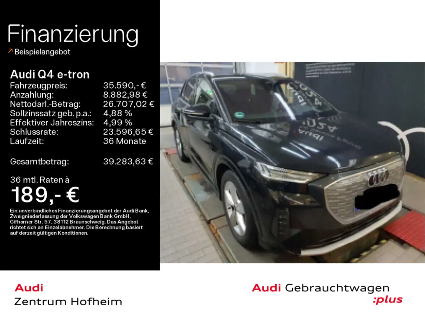 Audi Q4 e-tron 50 qu*AR-HUD*Matrix*Virtual*Navi+*Spor Schwarz - 1