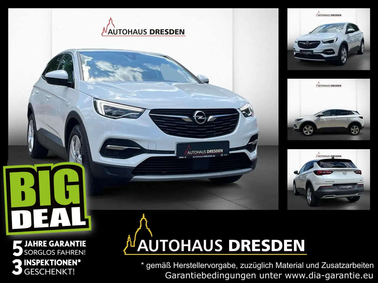 Opel Grandland 1.2 Turbo NAVI, KLIMA, PDC, Weiß - 1