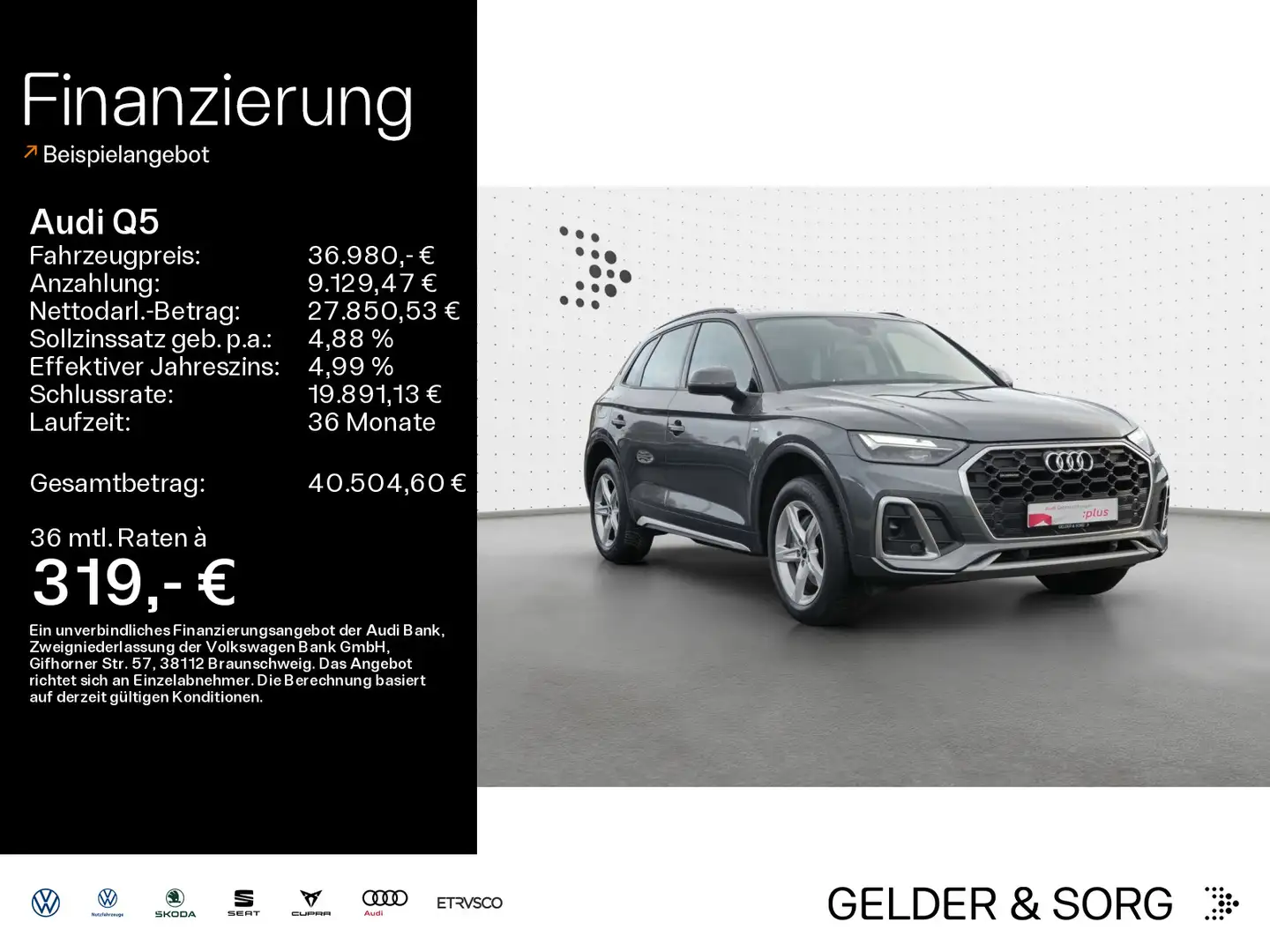 Audi Q5 40 TDI quattro S line LED*RFK*ACC*Virtual Gris - 1