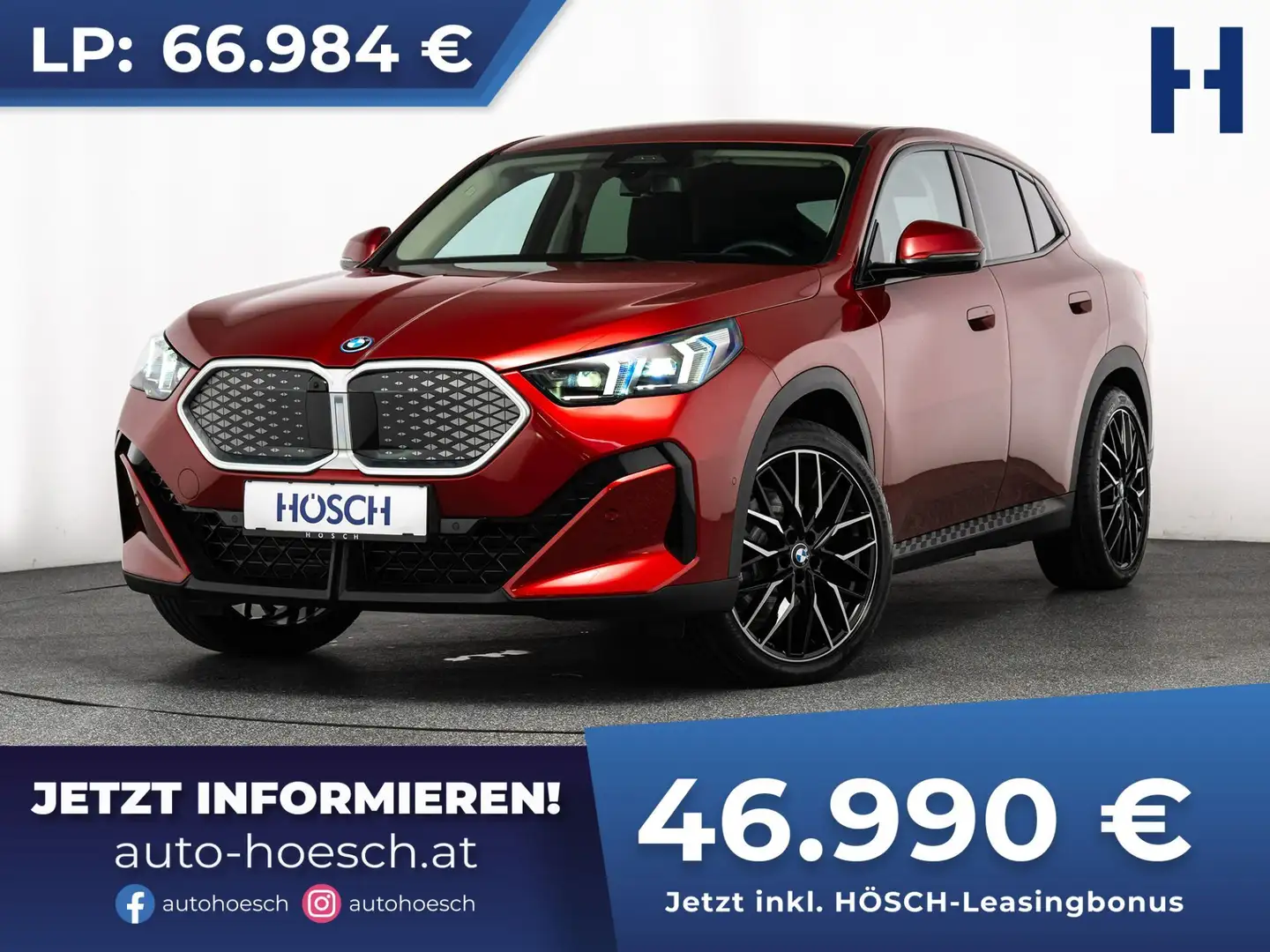 BMW iX2 xDrive30 M-SPORT FAHRWERK HEAD-UP 360° ASSISTENZ Rot - 1