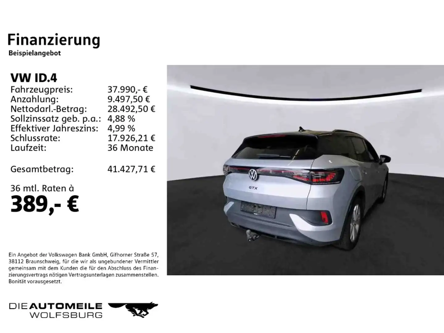 Volkswagen ID.4 4Motion GTX Pano/AHK/ACC Silber - 2