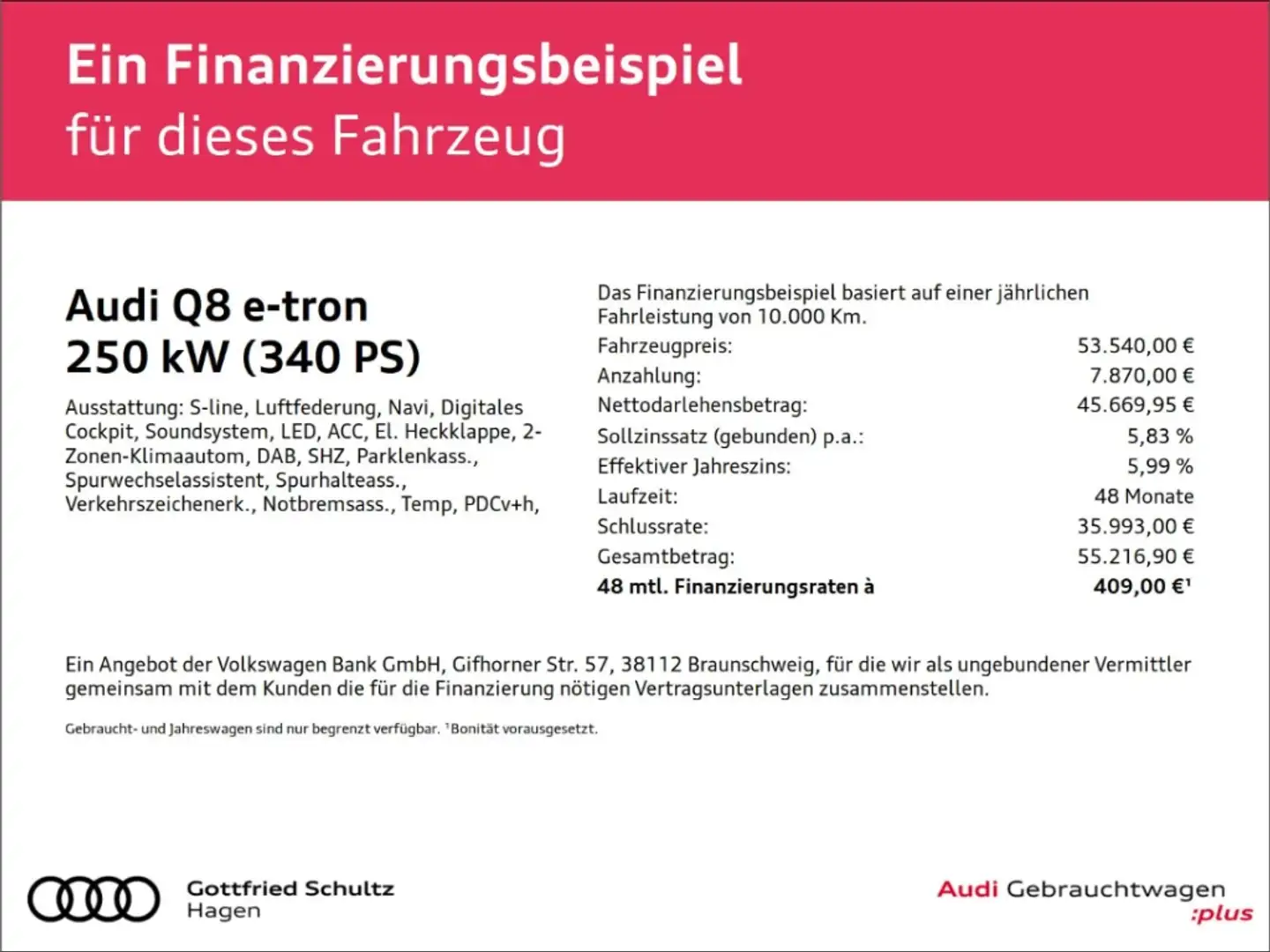 Audi Q8 e-tron 50 quattro MATRIX NAV GRA SHZ S line Grau - 2