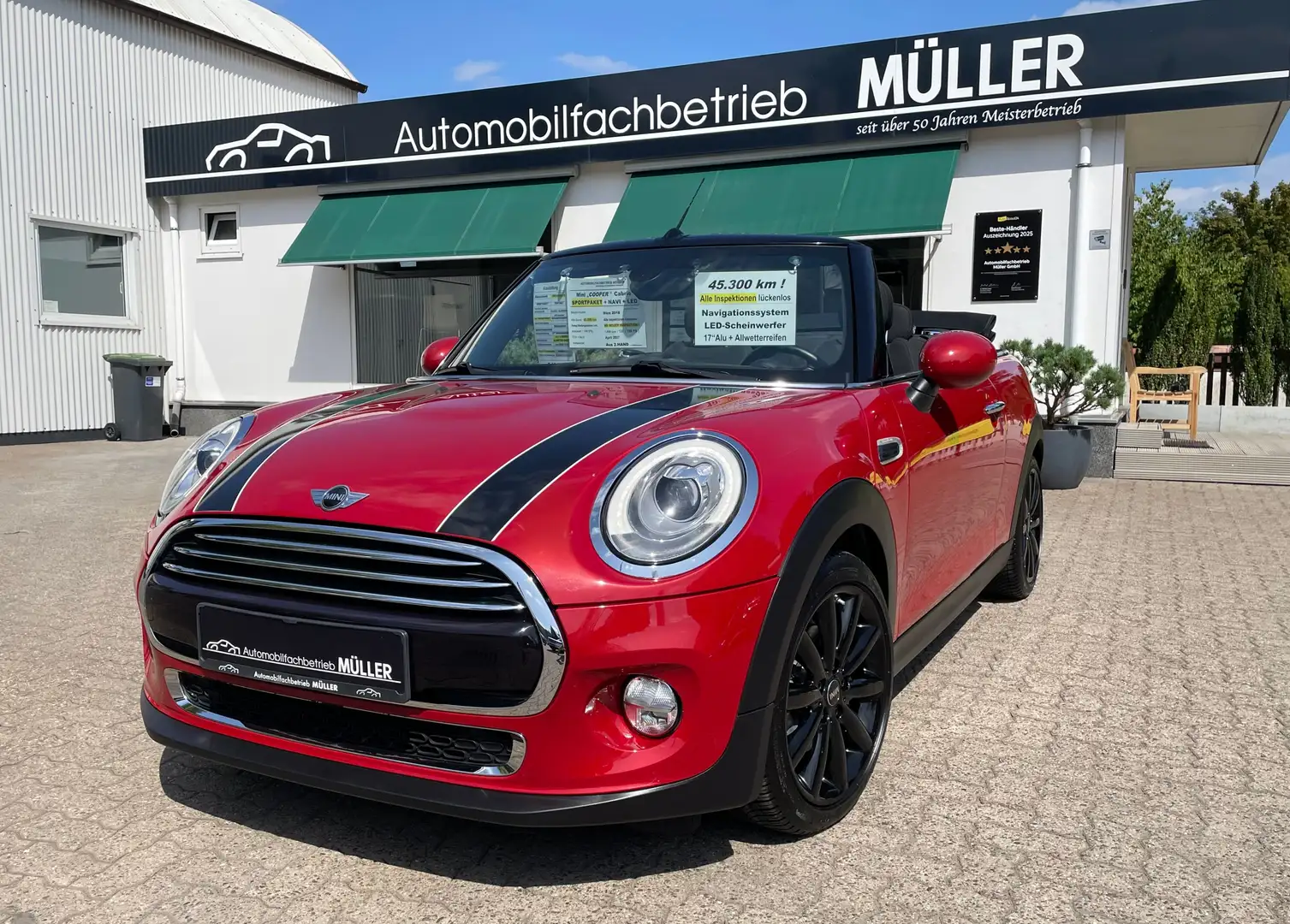 MINI Cooper Cabrio "SPORTPAKET"+Teil-LEDER+17"Alu+NAVI+LED uvm Rot - 1