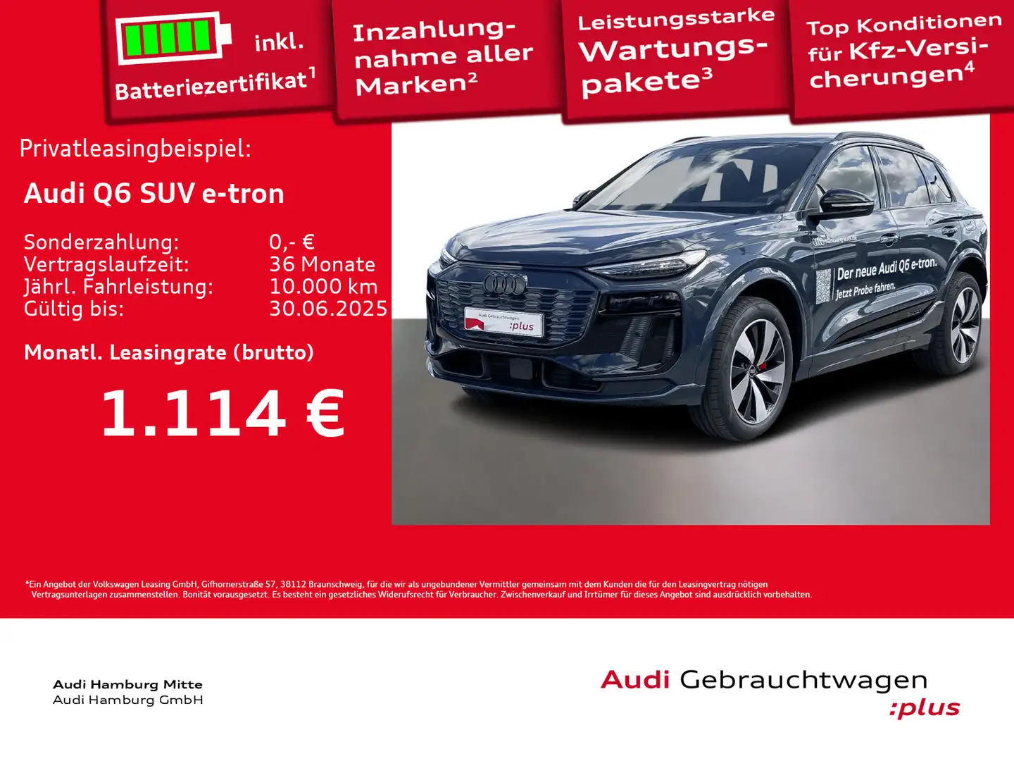 Audi Q6 Q6 e-tron quattro 285 kW S line Matrix Panorama Blau - 1