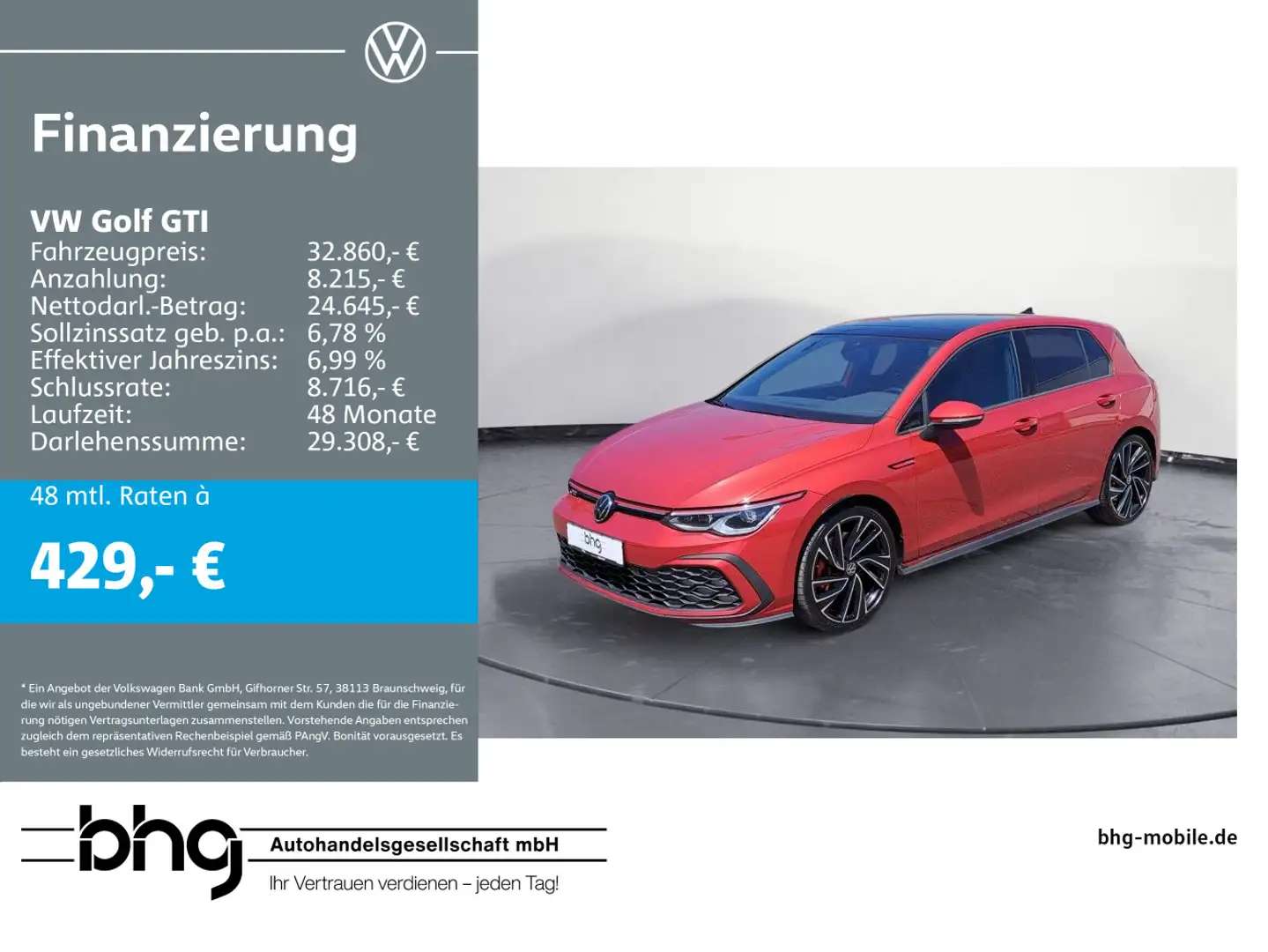 Volkswagen Golf GTI 2.0 TSI DSG Rouge - 1