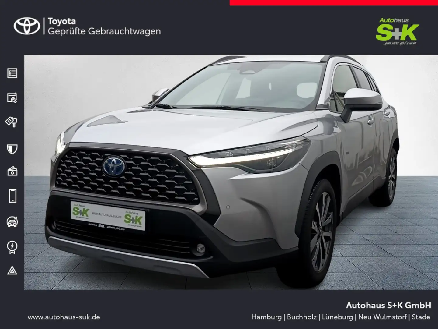 Toyota Corolla Cross 1.8 Hybrid Team D*CARPLAY+SAFETYSENSE+LED+GJR*** Srebrny - 1