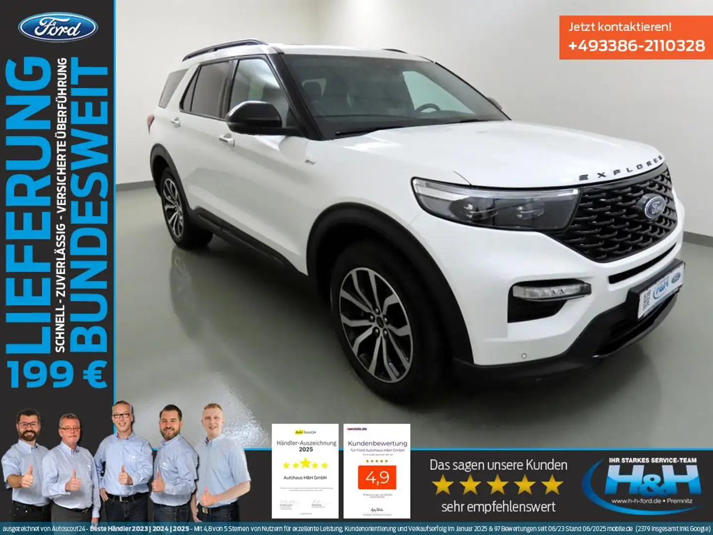 Ford Explorer 3.0 Plug-in Hybrid 4x4 ST-Line iACC+AHK Blanc - 1