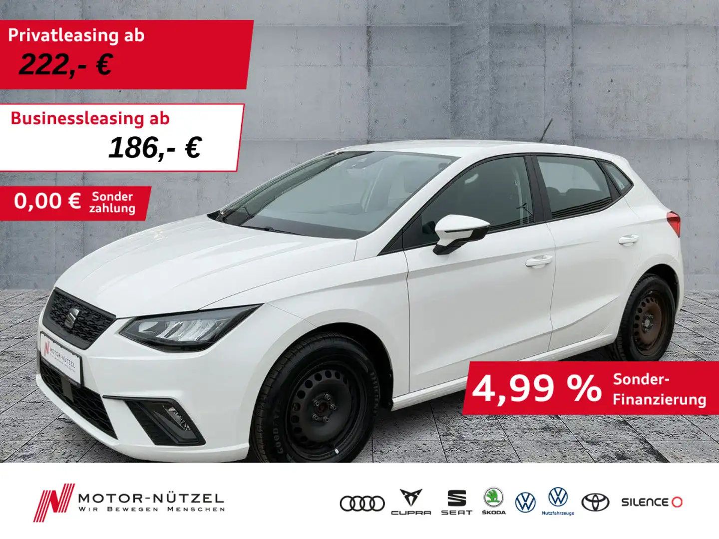 SEAT Ibiza 1.0 REFERENCE LED+SHZ+PDC+DAB+KLIMA+NSW+BT Weiß - 1