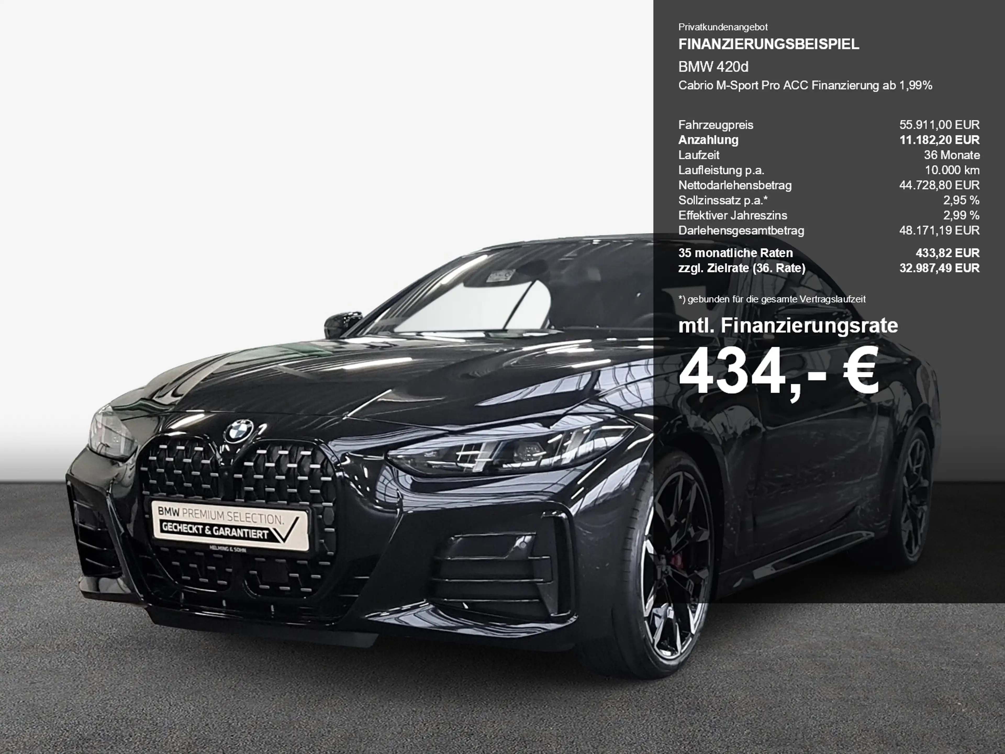 BMW 420 d Cabrio M-Sport Pro ACC Finanzierung ab 1,99% — photo 2