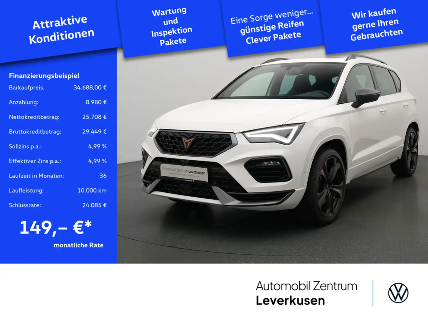 CUPRA Ateca VZ 4Drive PANO NAVI VIRT KAM 360° LEDER Weiß - 1
