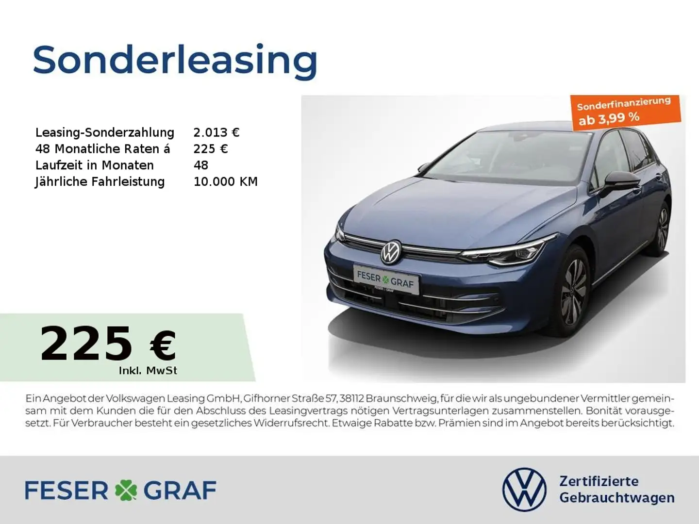 Volkswagen Golf 8 Goal 2.0 TDI DSG Navi AHK Kamera LED SiHz Blau - 1